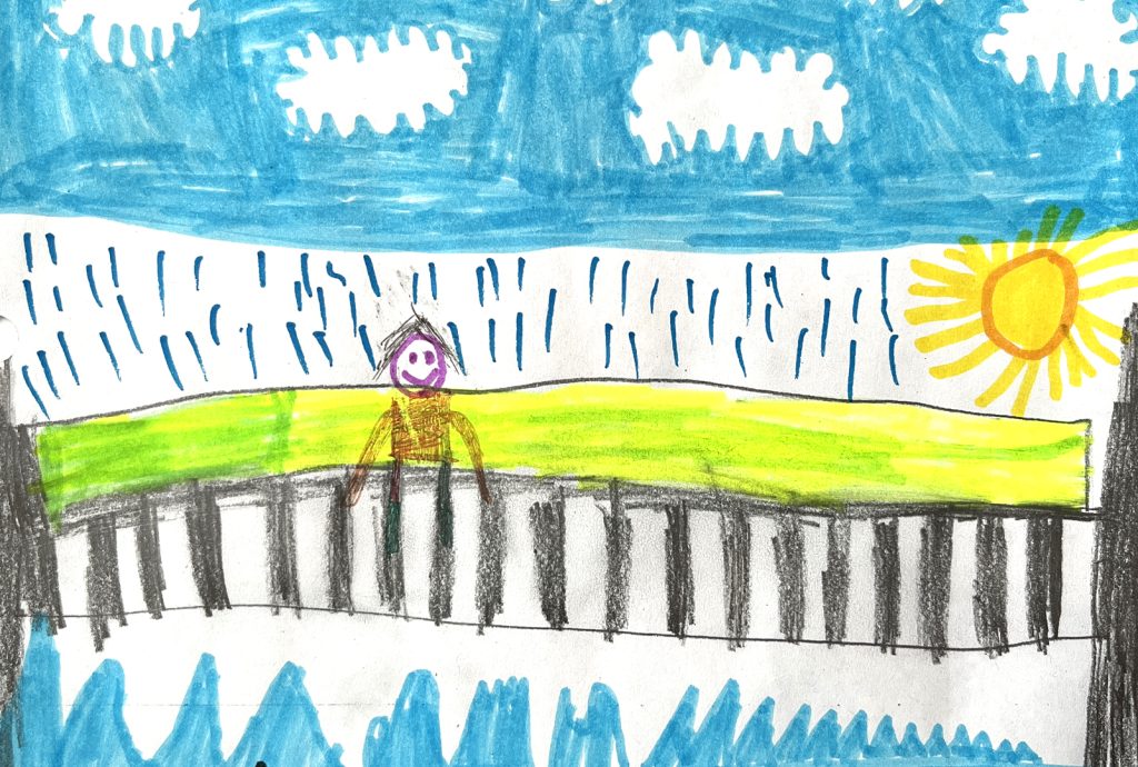 Dessin d'enfant du parc des chutes Wilson de la Rivière-du-Nord dans les Laurentides